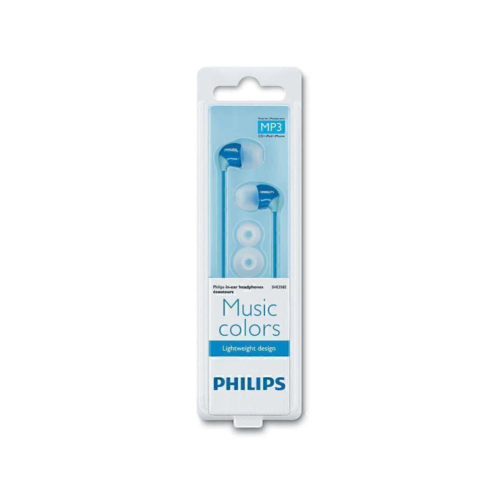PHILIPS Music Colors Blue In-Ear Headphones Model SHE3582 NEW